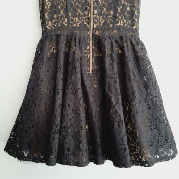 MATERIAL GIRL Fit & Flare Black Lace Ruffle Mini Dress Junior Girl Sz L - Picture 11 of 16